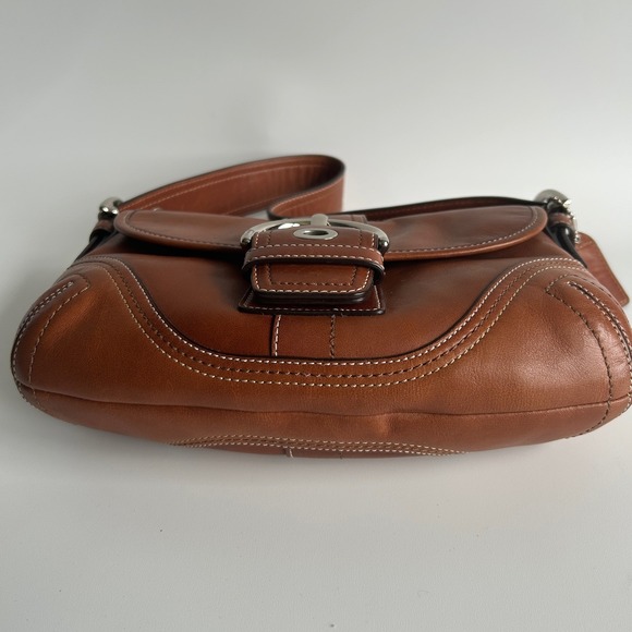 Coach Soho Flap Brown Leather Shoulder Bag Excellent F10188